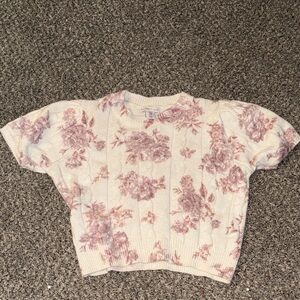 Sincerely Jules Floral Sweater in Cream and Pink